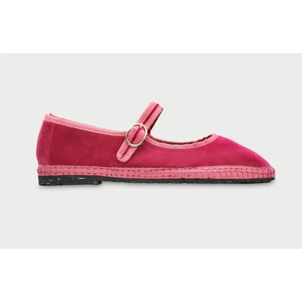 Flabelus Raspberry Velvet Flats